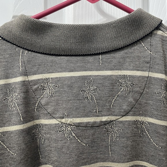 Men's Golf Polo Shirt Signature Collection‎ Gray Stripe Palm Trees • XL - Picture 5 of 7